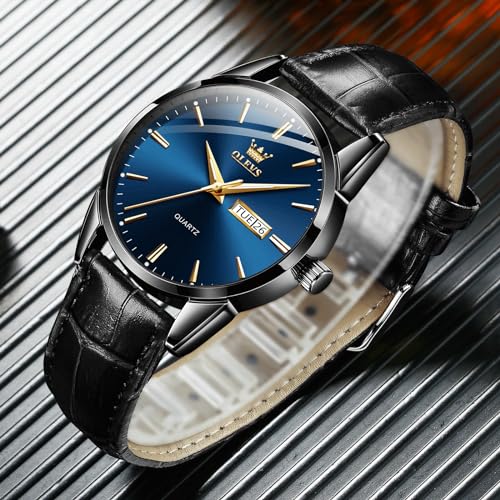 Brown Black Leather Strap Analog Quartz Dress Watch O53916