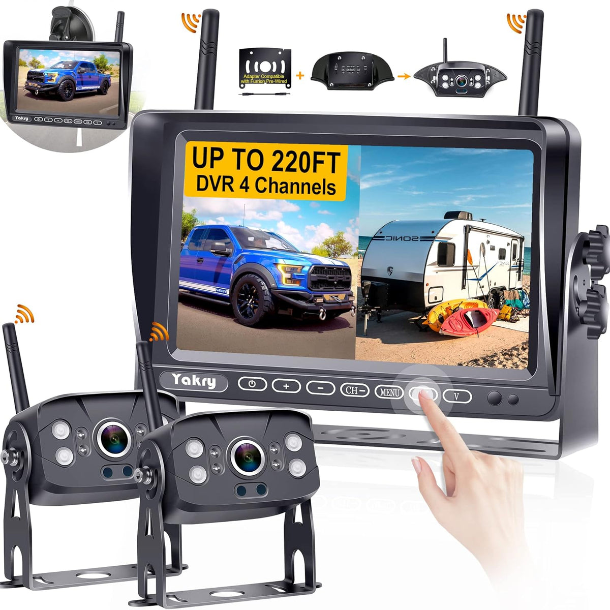 Wireless Backup Camera HD 1080P 7 Inch DVR Monitor N73633