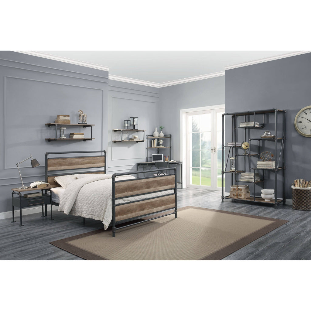 Antique Oak and Sandy Gray Book Shelf W50265