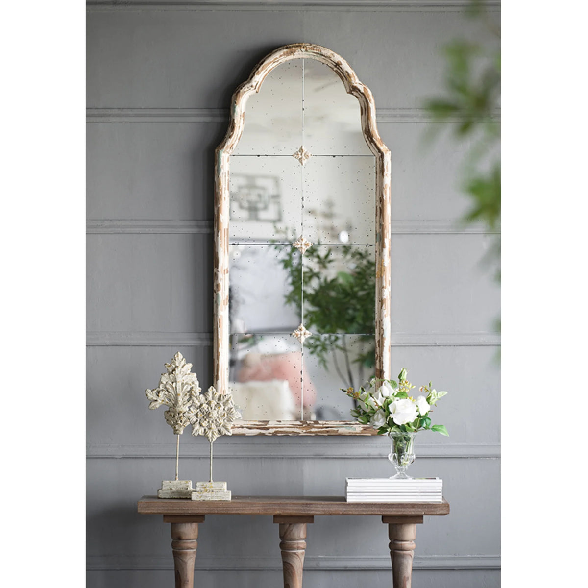 Antique Wooden Framed Wall Mirror K779254