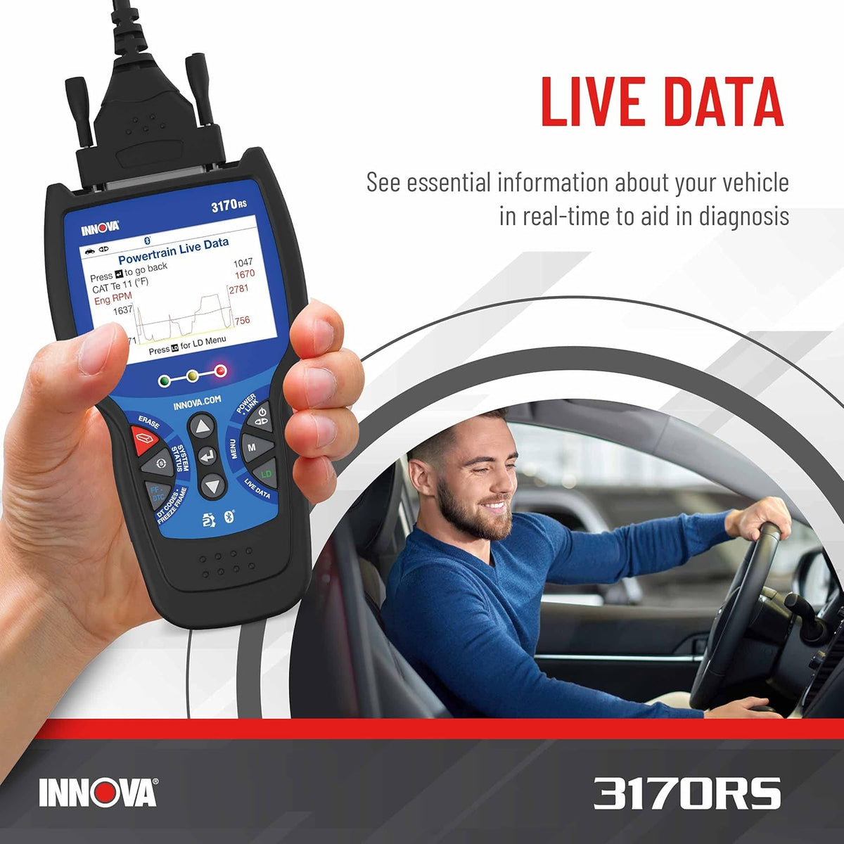 OBD2 Code Scanner with OBD1 Adapters Y5820