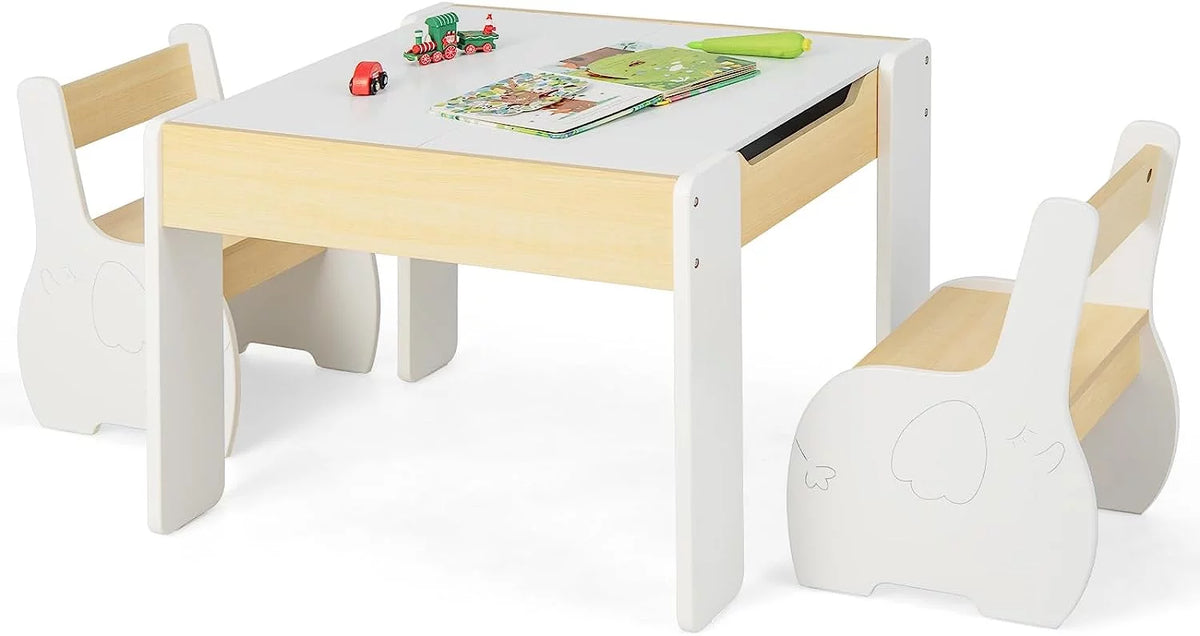 3 in 1 Kids Table and Chair Set with Storage Y9909