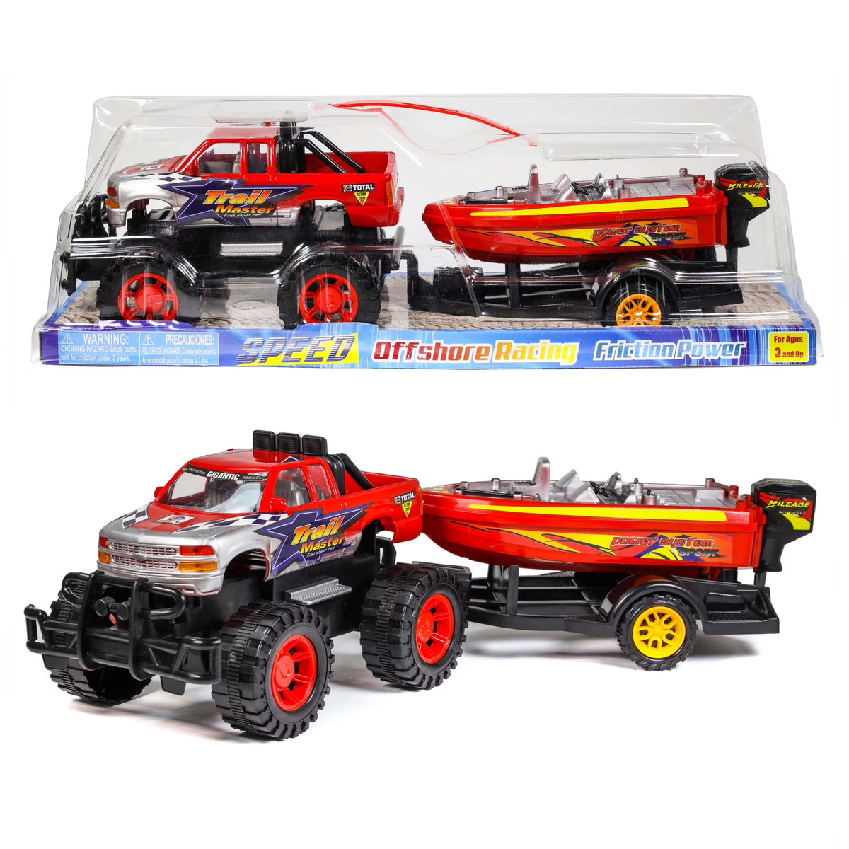 Friction Power Toy Truck with Trailer Z2491