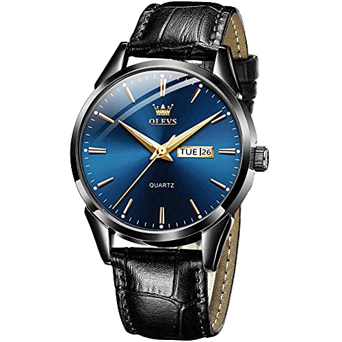 Brown Black Leather Strap Analog Quartz Dress Watch O53916