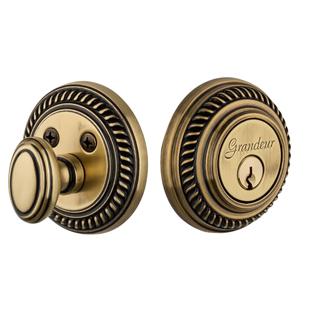 Vintage Brass Single Cylinder Deadbolt I18734