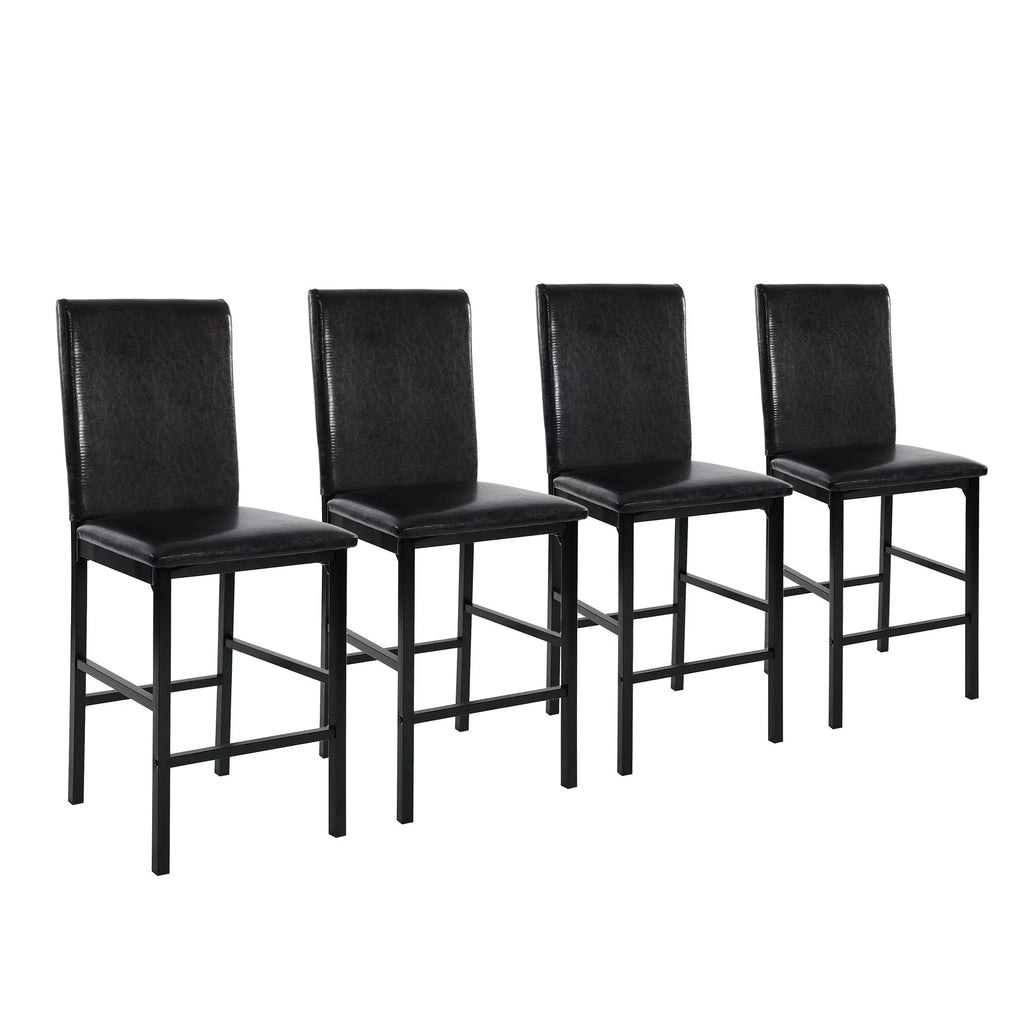 Faux Leather Upholstered Counter Height Chair Set of 4 Dark Brown K2783