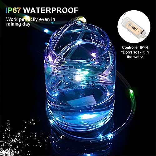 66ft 200leds Solar Powered White Rope Lights Q64425