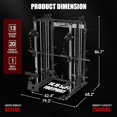 Power Cage with Barbell, LAT-Pull Down & Cable Crossover System Y5373