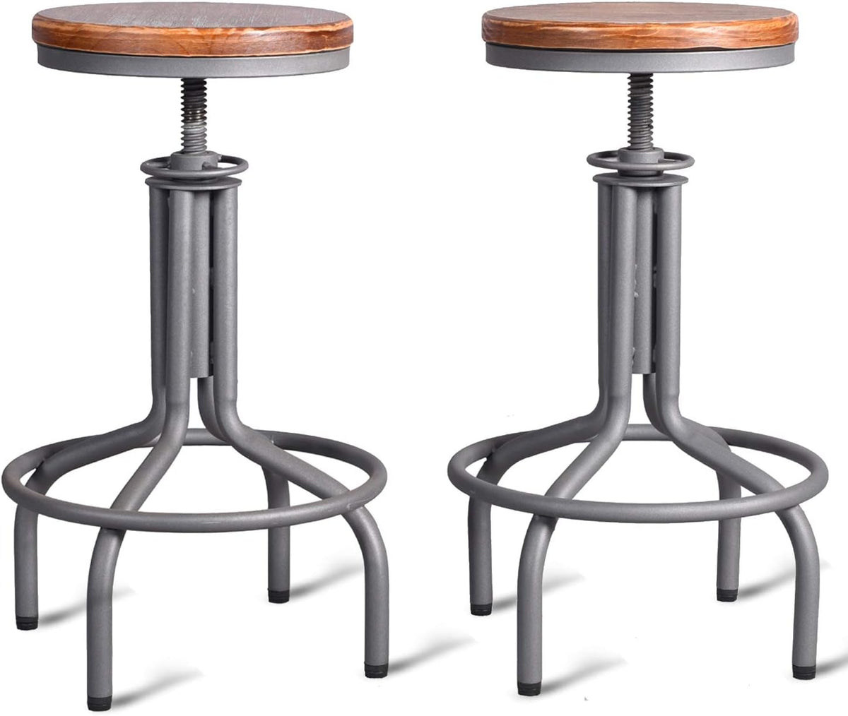 Black Wooden Top Bar Stool Set of 2 S31258