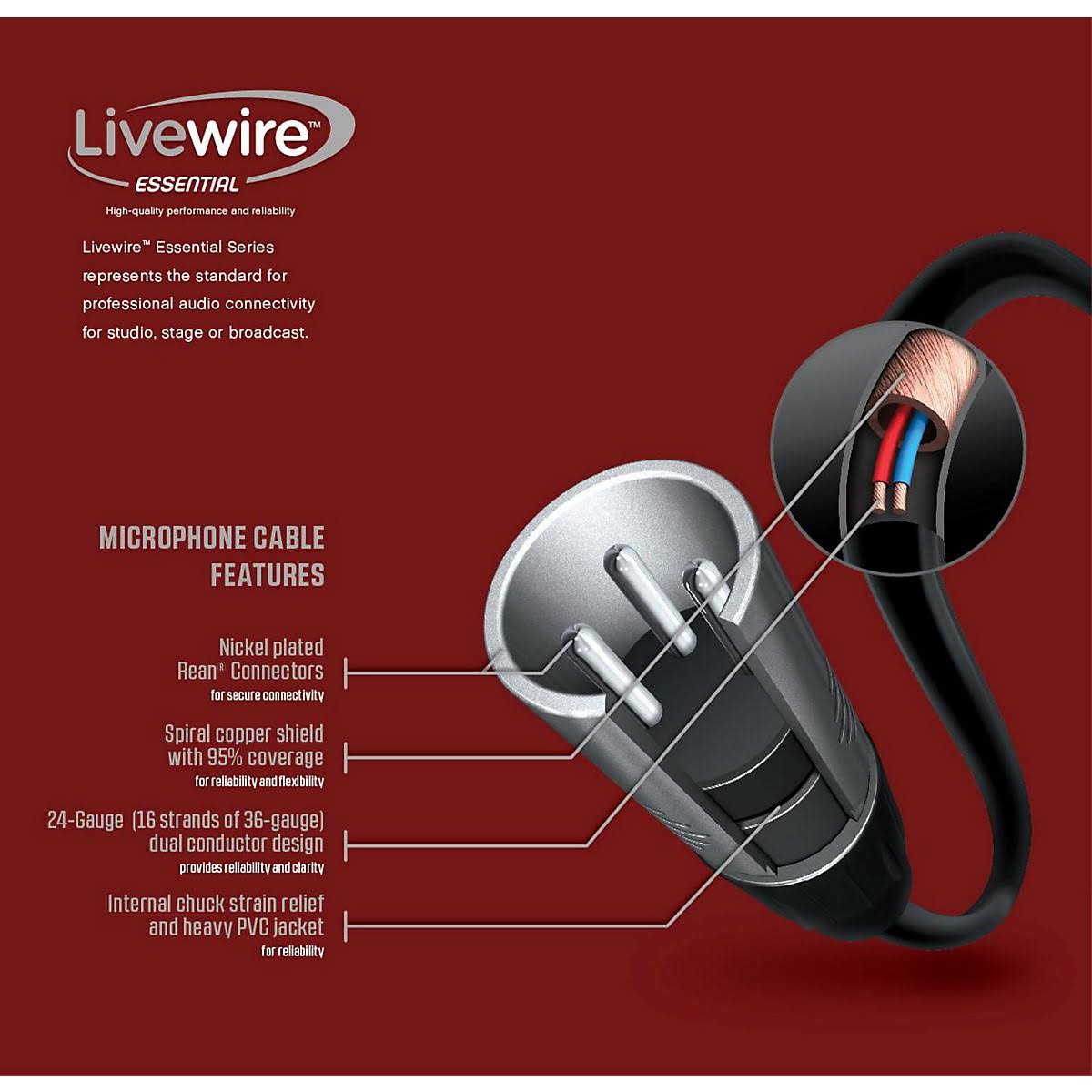 Black XLR Microphone Cable 100 ft M843578