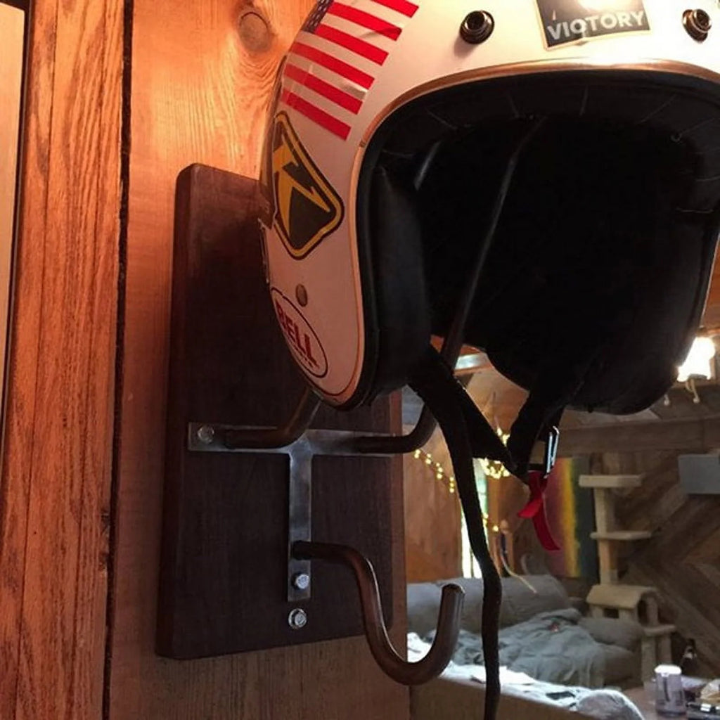 Wooden Motorcycle Helmet Rack Hat Storage Display Holder G88385