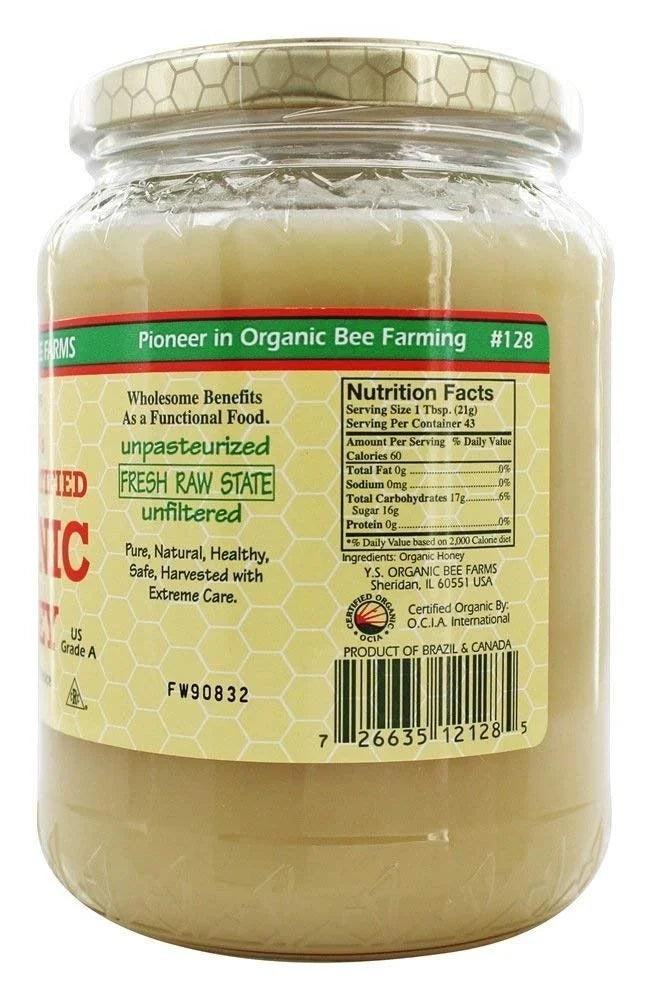 Certified Organic Raw Honey 32oz Pack of 2 Z94618
