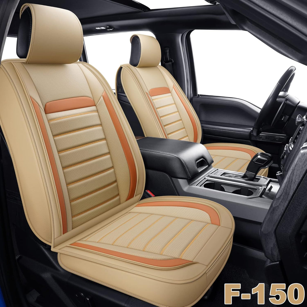 Leather Car Seat Covers Full Set, Black X5506