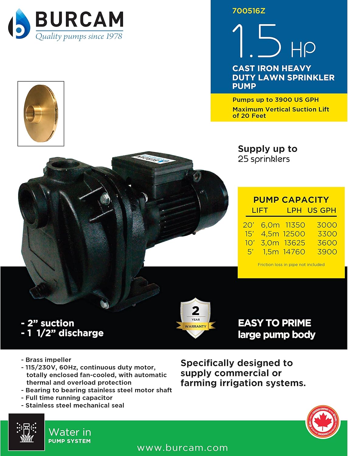 1.5 HP Heavy Duty Sprinkler Pump A502168