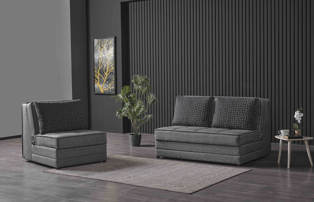 Gray Chenille Sleeper Loveseat Z710008