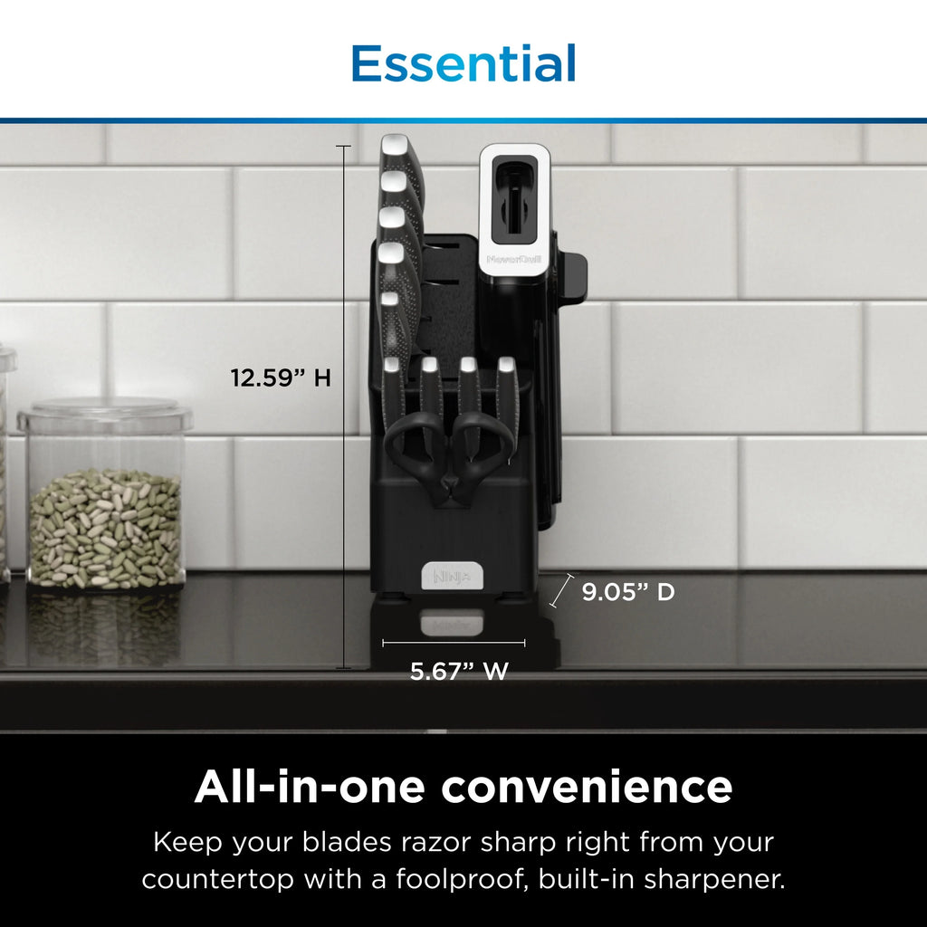 12-Piece Stainless Steel Knife System with Built-in Sharpener T159