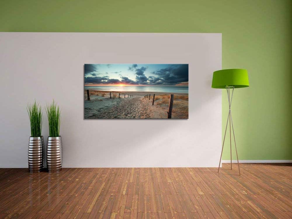 Canvas Wall Art Beach Sunset Ocean Nature 20in x40in Framed U49487