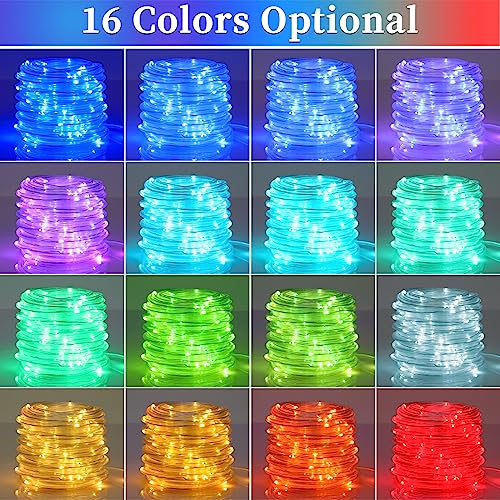 66ft 200leds Solar Powered White Rope Lights Q64425