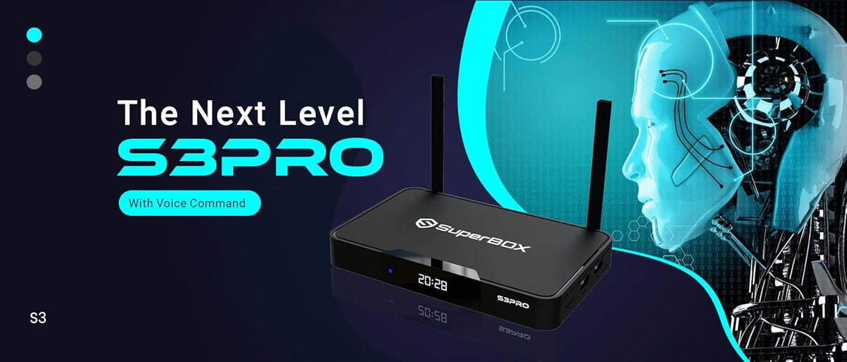 SuperBox S3 Pro with Voice Remote, Backlit Mini Keyboard & 8K HDMI Cable G700602