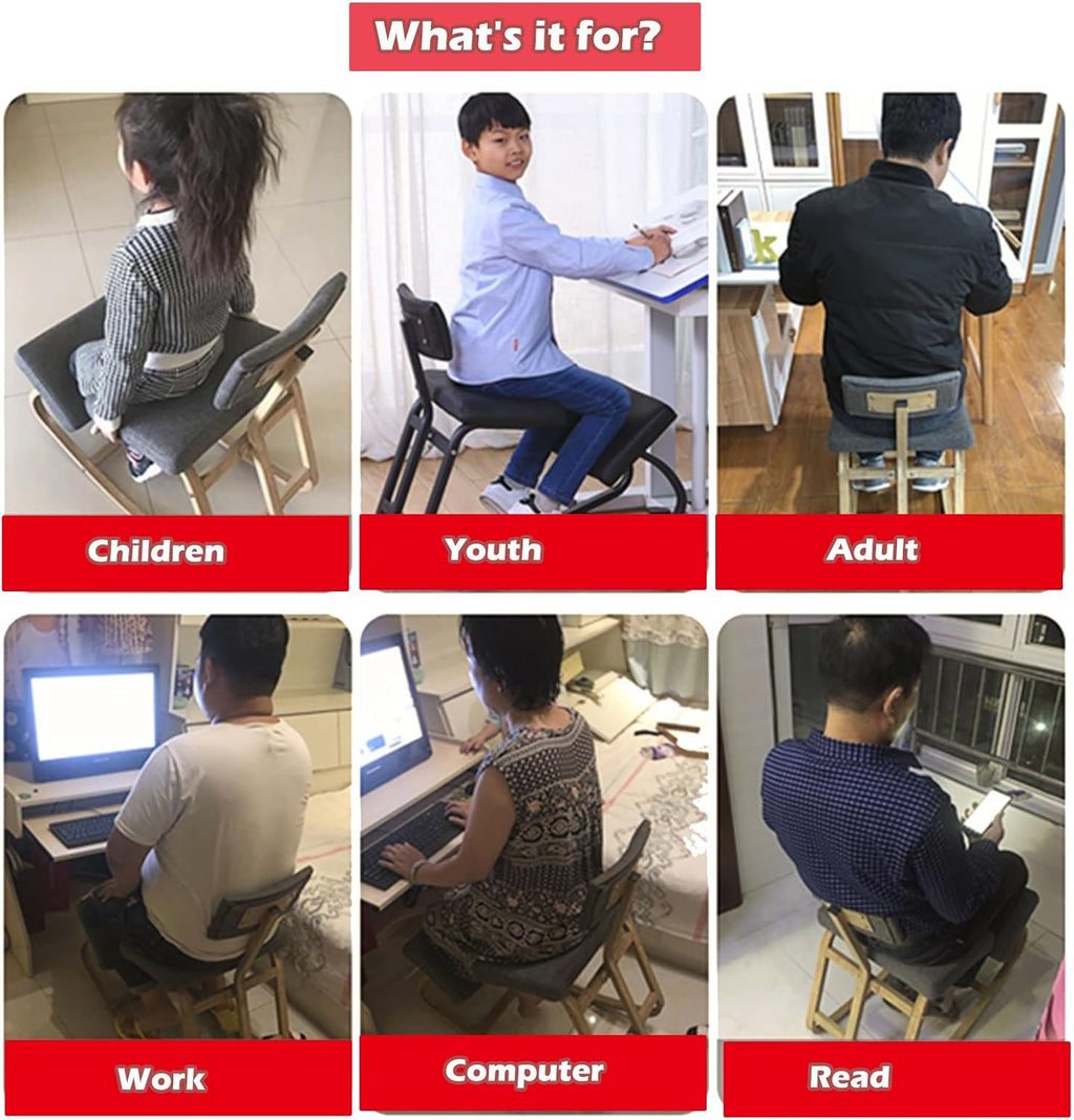 Gray Ergonomic Kneeling Chair with Back Support J74103