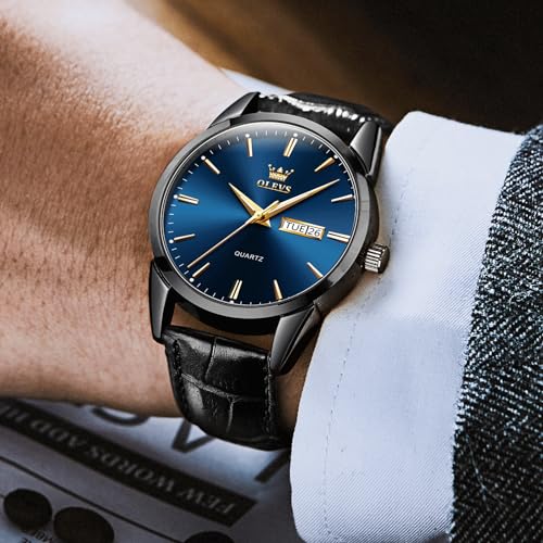 Brown Black Leather Strap Analog Quartz Dress Watch O53916