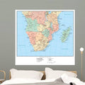 Political Map South Africa Wall Mural Decal Sticker K21053