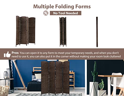 6 Ft Tall 6 Panel Foldable Room Divider Z5010