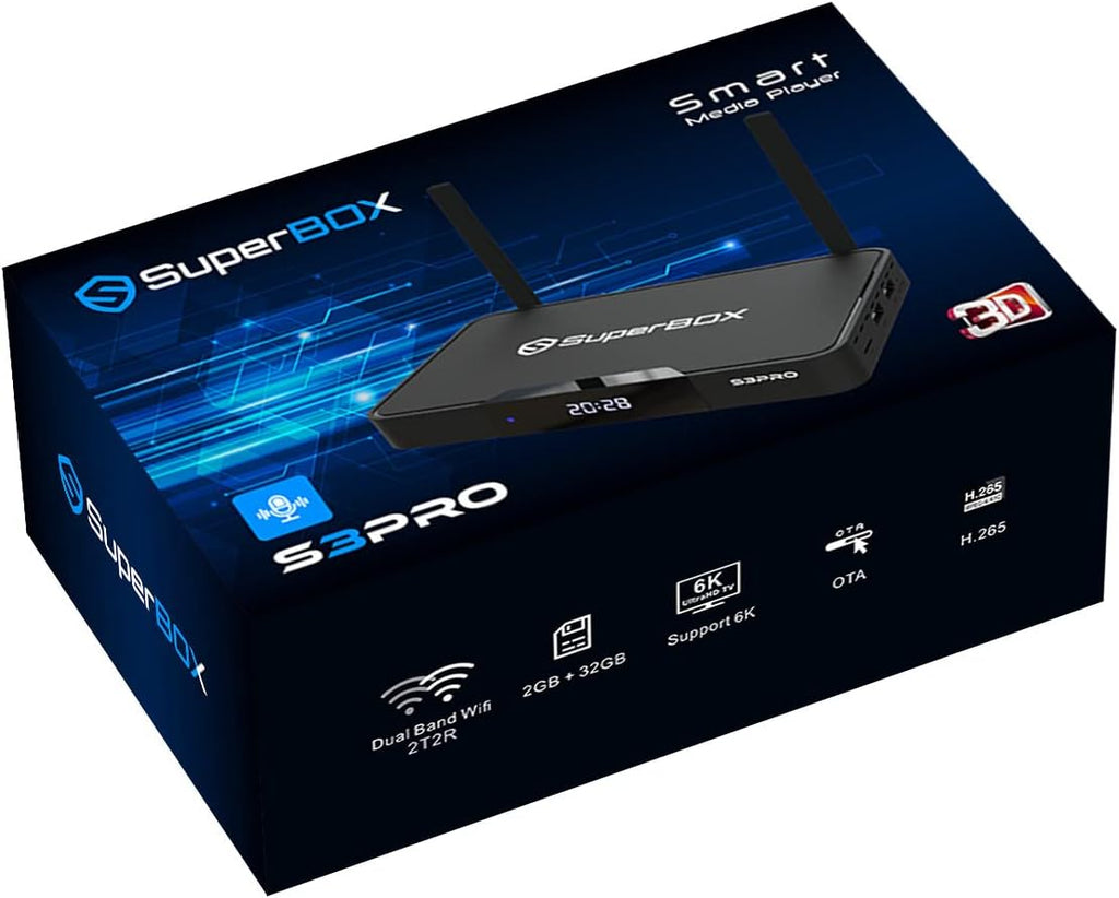 SuperBox S3 Pro with Voice Remote, Backlit Mini Keyboard & 8K HDMI Cable G700602