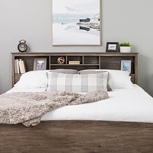 Drifted Gray Wood King Size Bookcase Headboard M7222