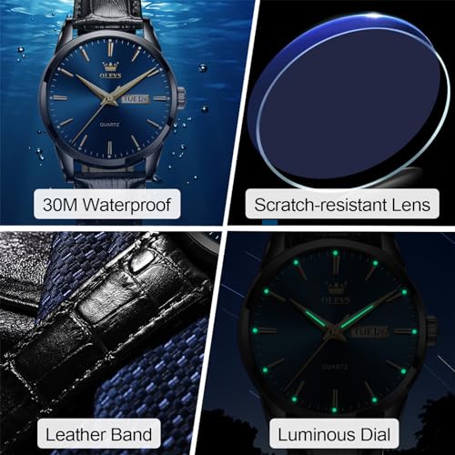 Brown Black Leather Strap Analog Quartz Dress Watch O53916