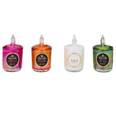 4 Candle Holiday Set with Glass Lids T992