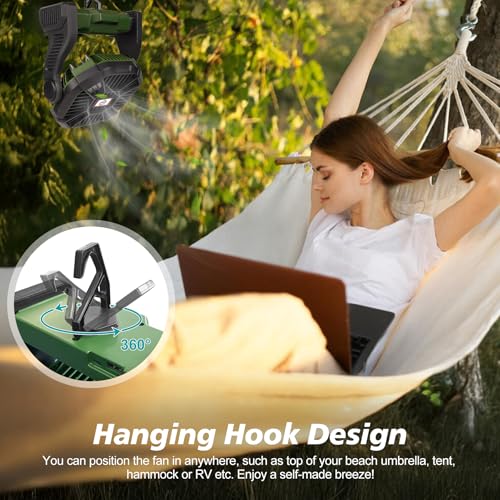Portable Rechargeable Fan with LED Lantern W8630