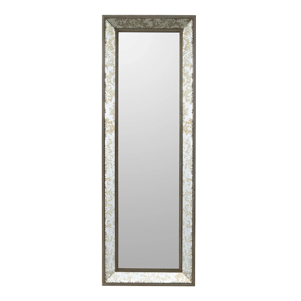 Antique Style Rectangular Floor Mirror Gold I2877