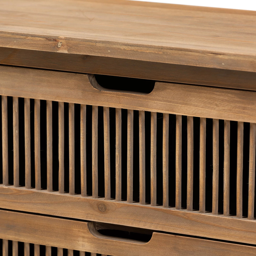 Medium Oak 3-Drawer Wood Chest T19110