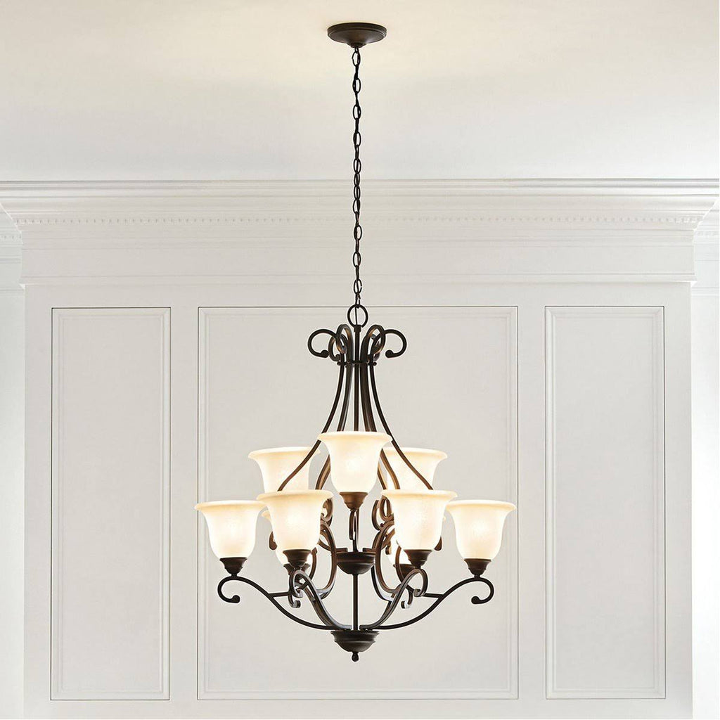 Brushed Nickel 9-Light Chandelier I6706