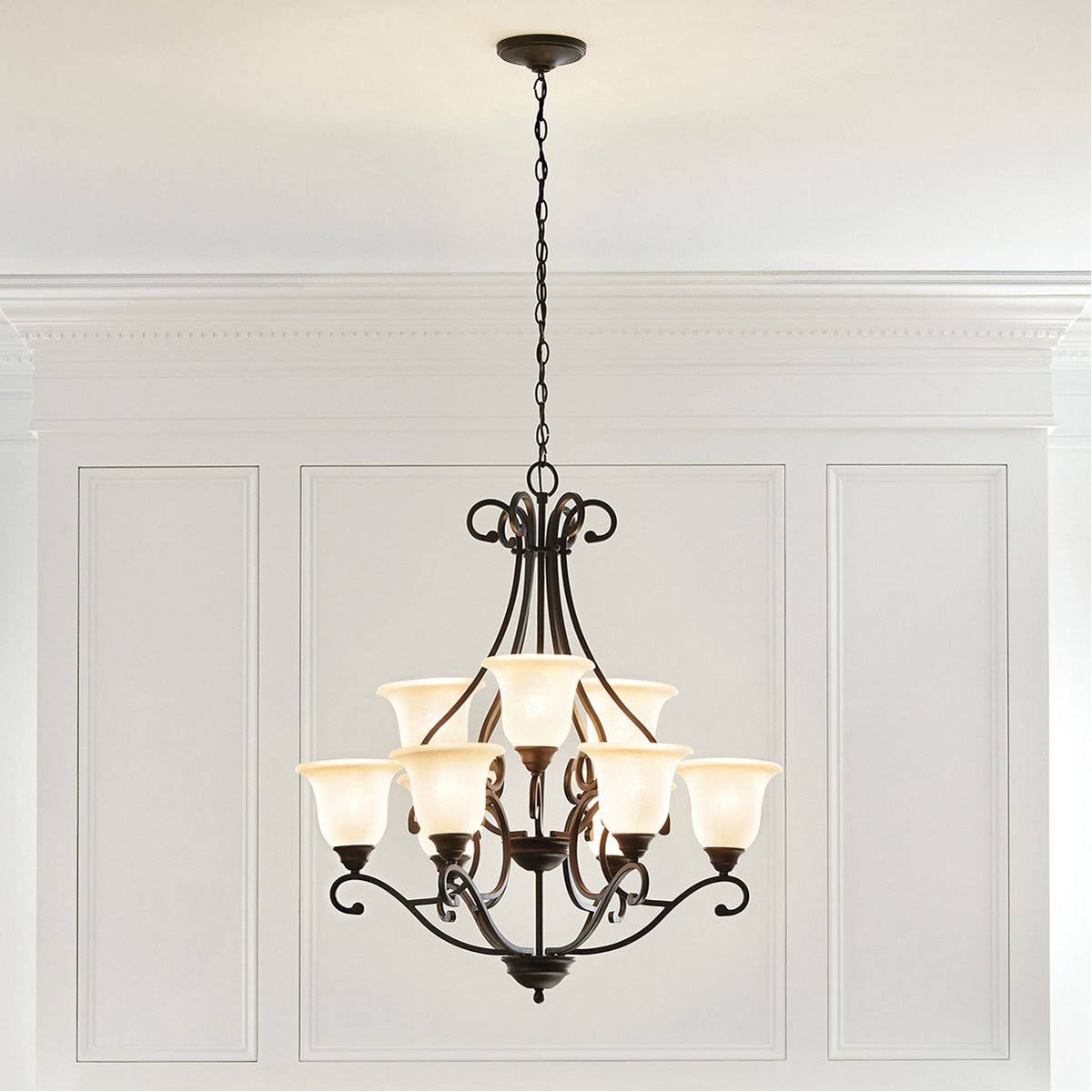 Brushed Nickel 9-Light Chandelier I6706