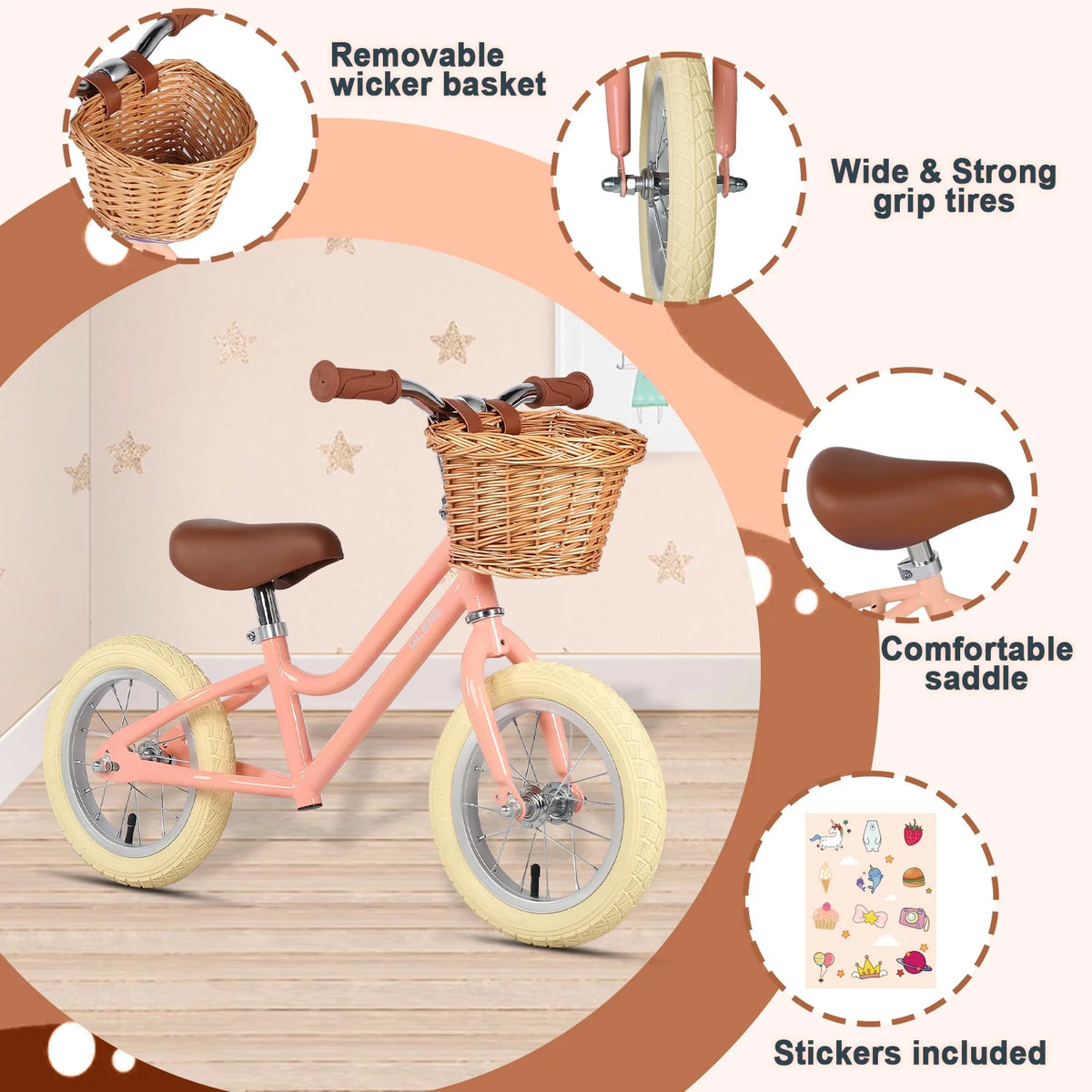 12 inch Kids Balance Bike with Basket R71328