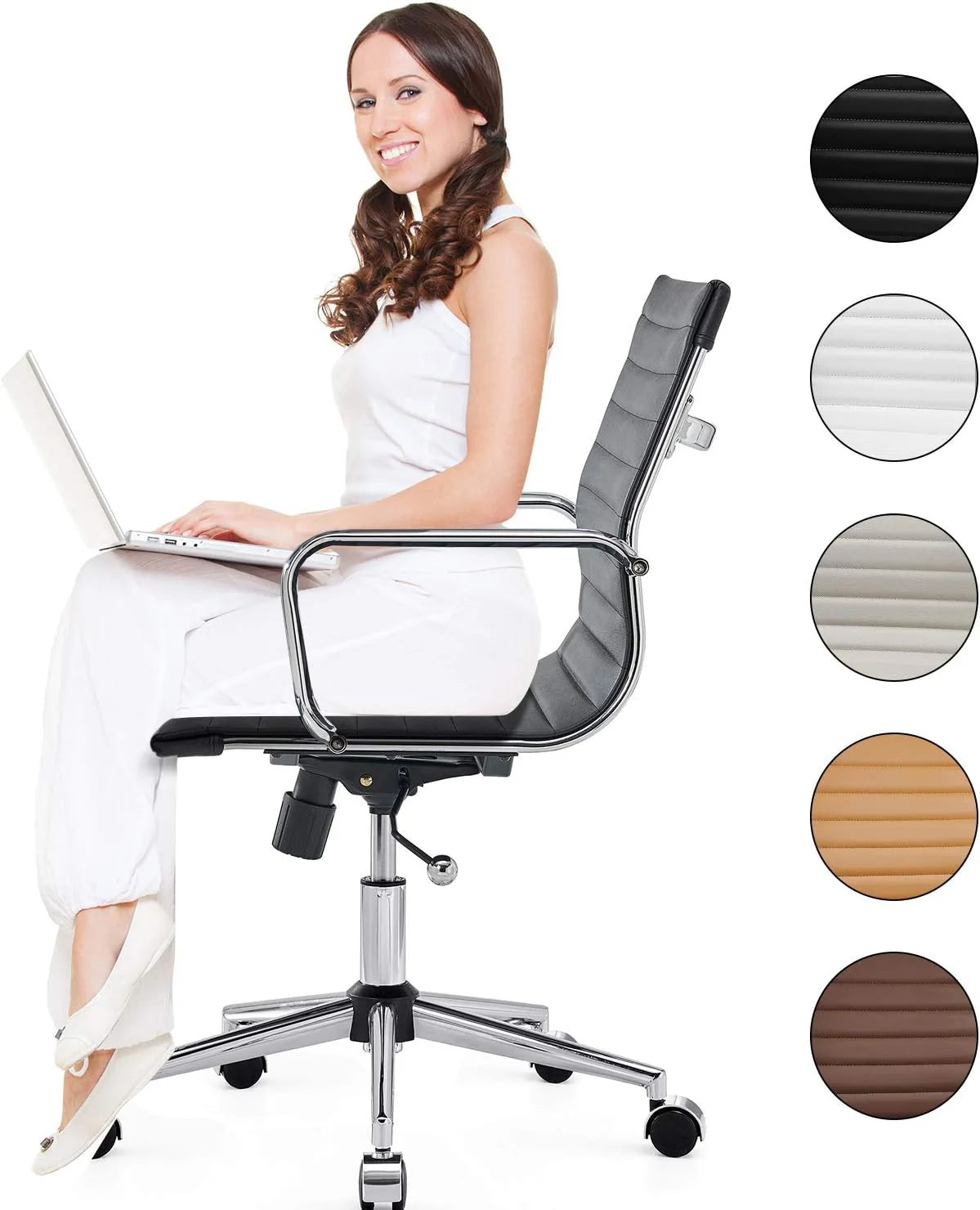 Black Ergo Office Chair with Back Support 320Lbs S266