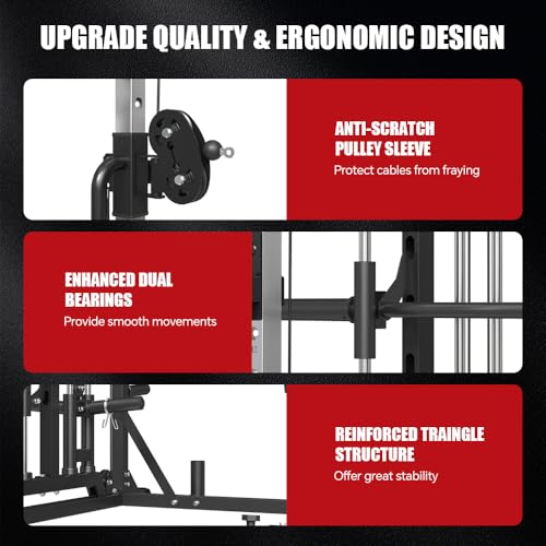 Power Cage with Barbell, LAT-Pull Down & Cable Crossover System Y5373