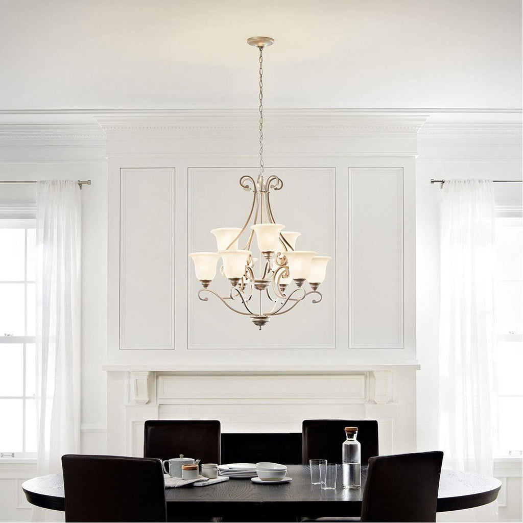 Brushed Nickel 9-Light Chandelier I6706