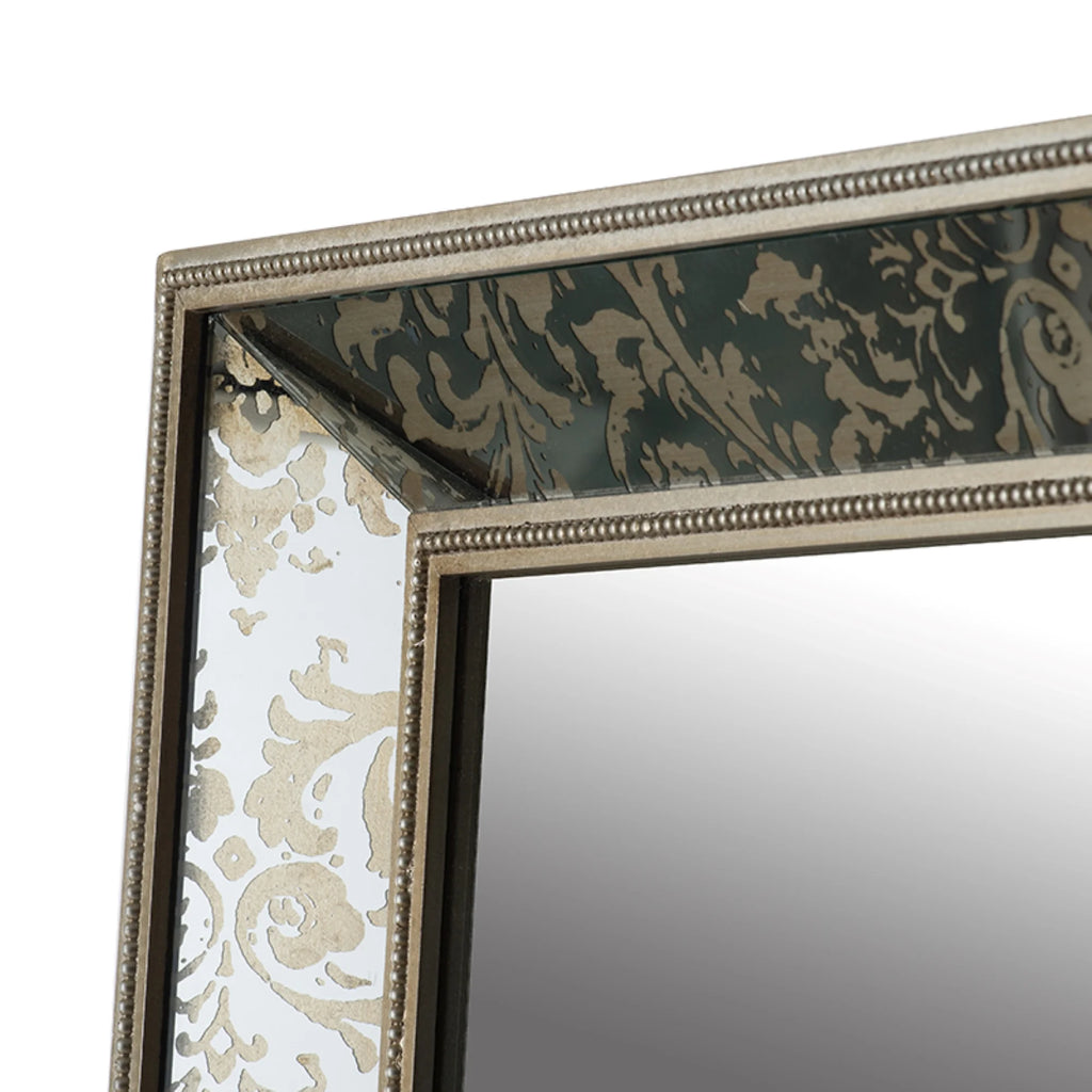Antique Style Rectangular Floor Mirror Gold I2877