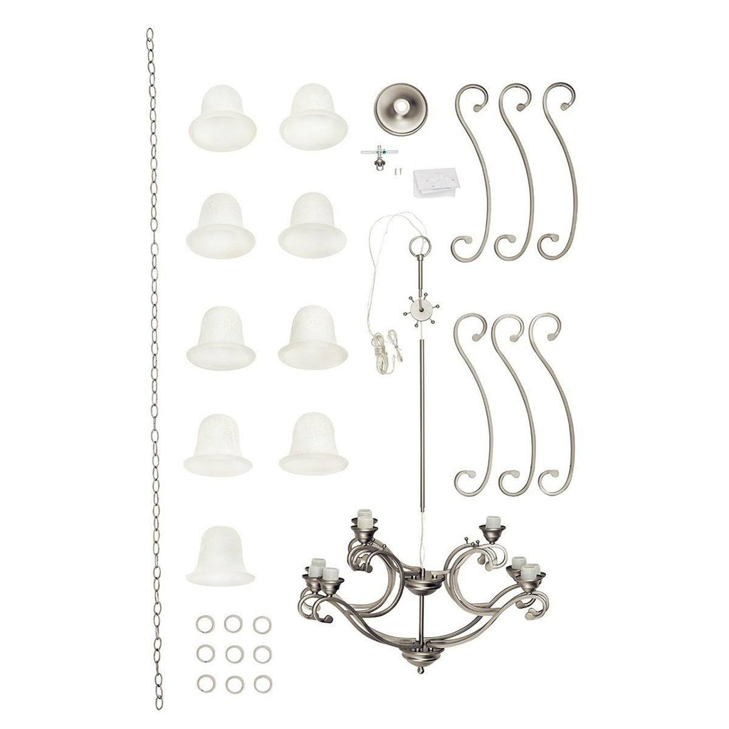 Brushed Nickel 9-Light Chandelier I6706
