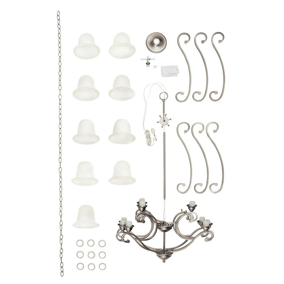 Brushed Nickel 9-Light Chandelier I6706