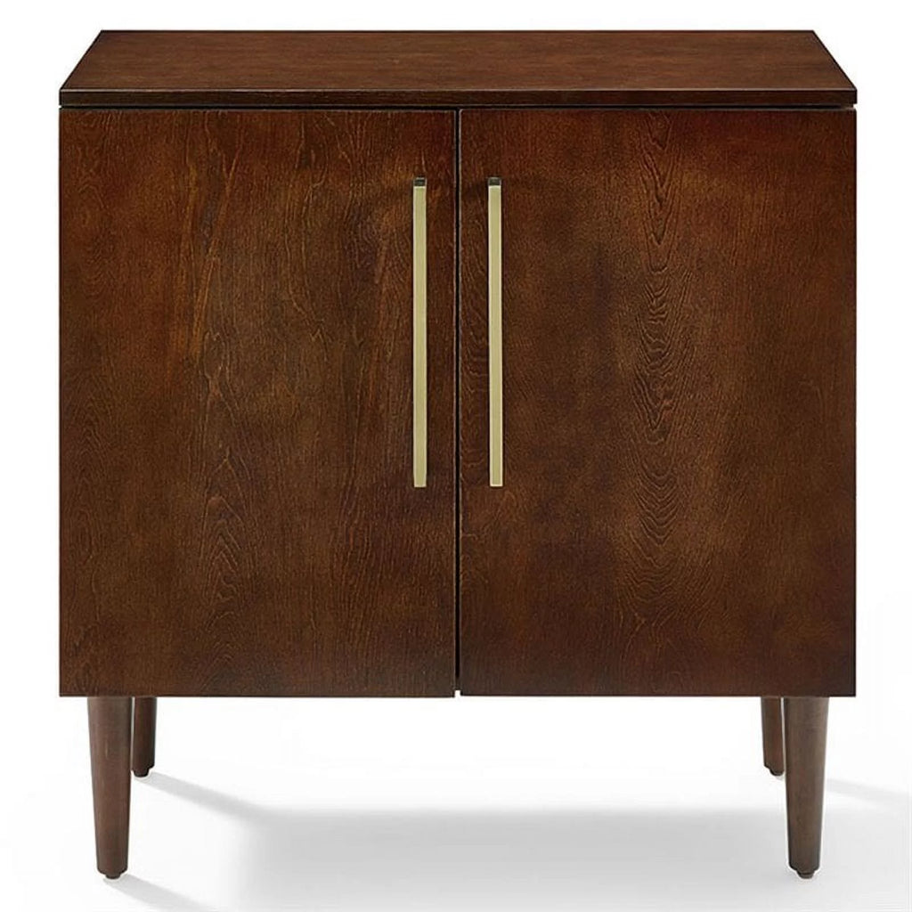 2 Door Glass Console Table in Mahogany C7553