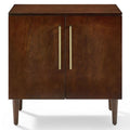 2 Door Glass Console Table in Mahogany C7553