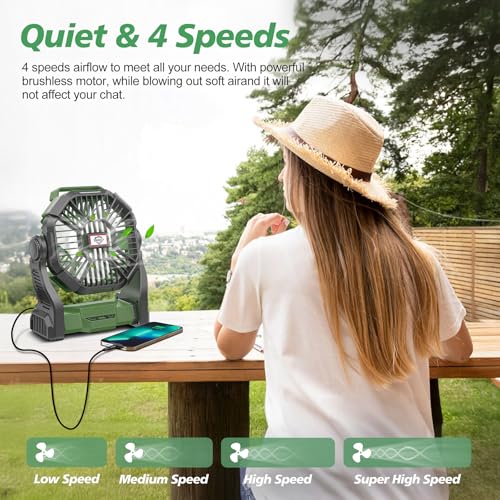 Portable Rechargeable Fan with LED Lantern W8630