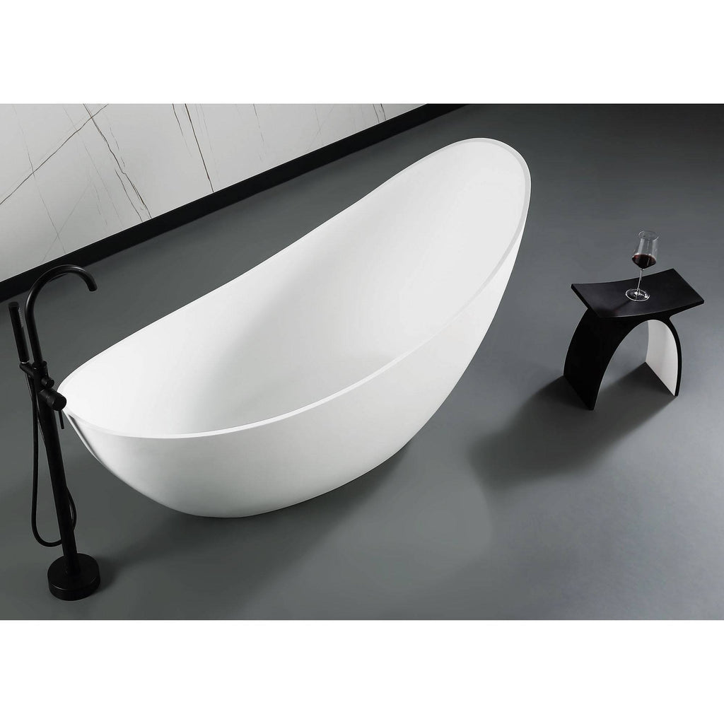 Black Matte & White Arched Solid Surface Resin Bathroom Stool V354161