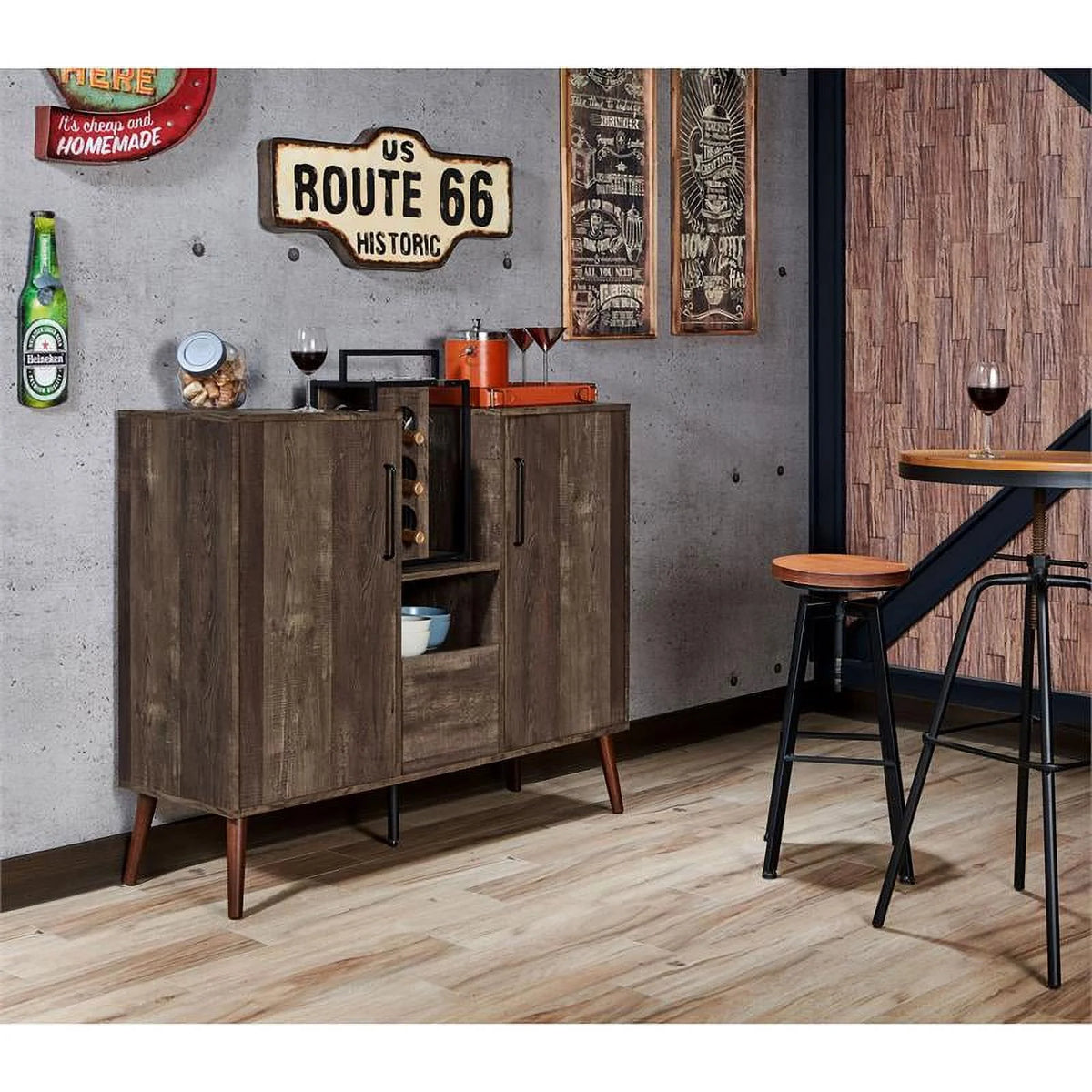 Oak Finish Wood Buffet V373