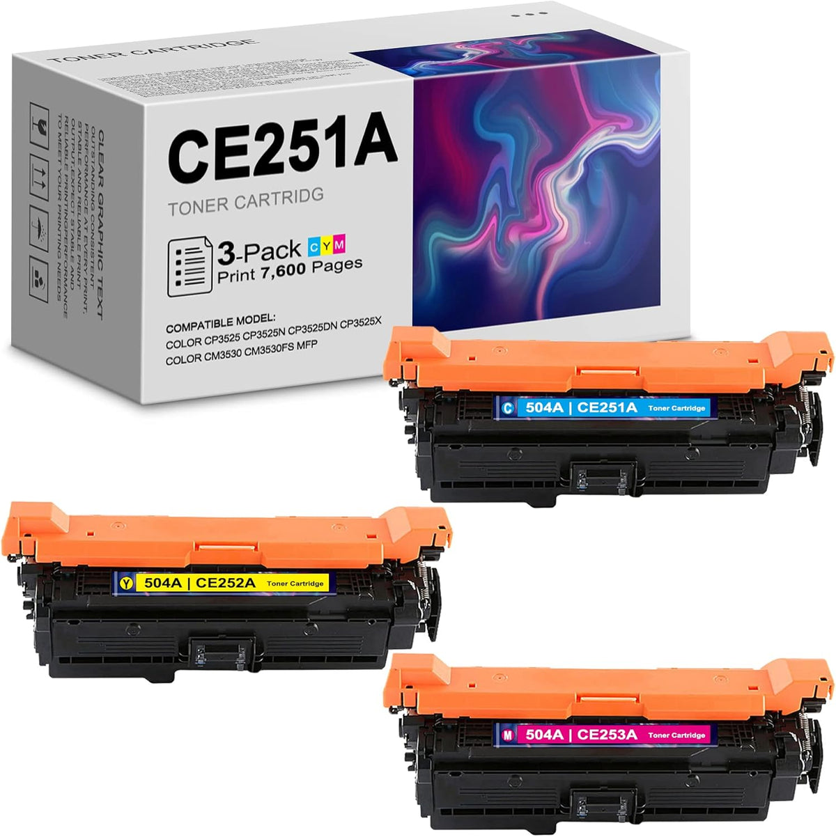 3-Pack Black Toner Cartridge F585