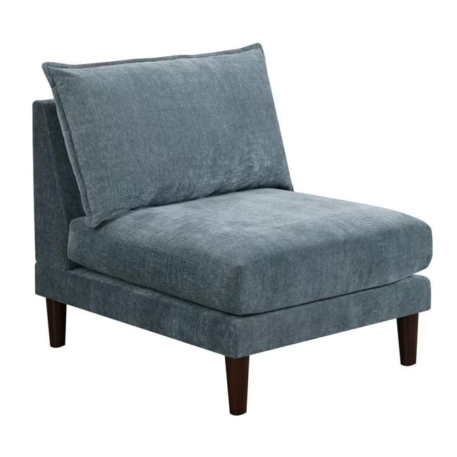 Slate Blue Fabric Armless Sofa Chair I23125